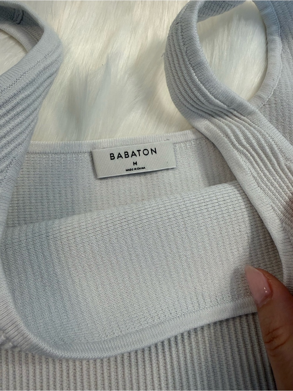 Babaton white Ribbed Tank Top - Picture 2 of 3